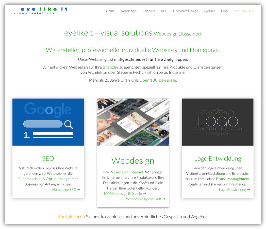 Webdesign Düsseldorf by eyelikeit - visual solutions, Düsseldorf